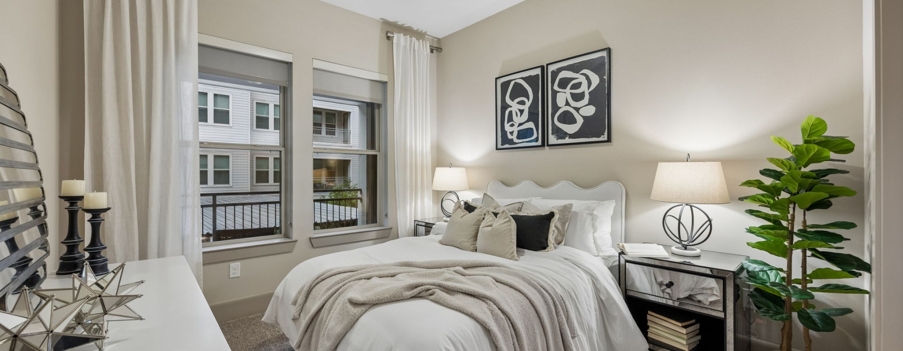 well lit bedroom