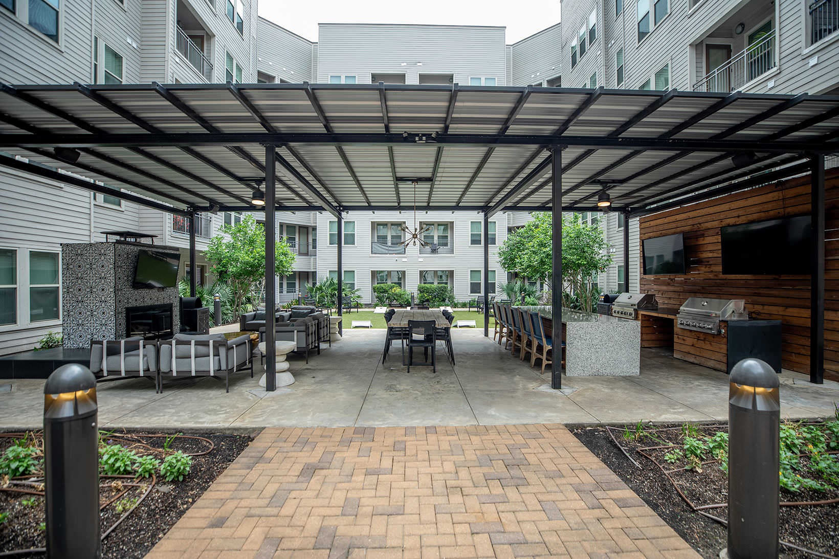 Covered Patio covered grilling and eating area