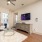 furnished living room with windows