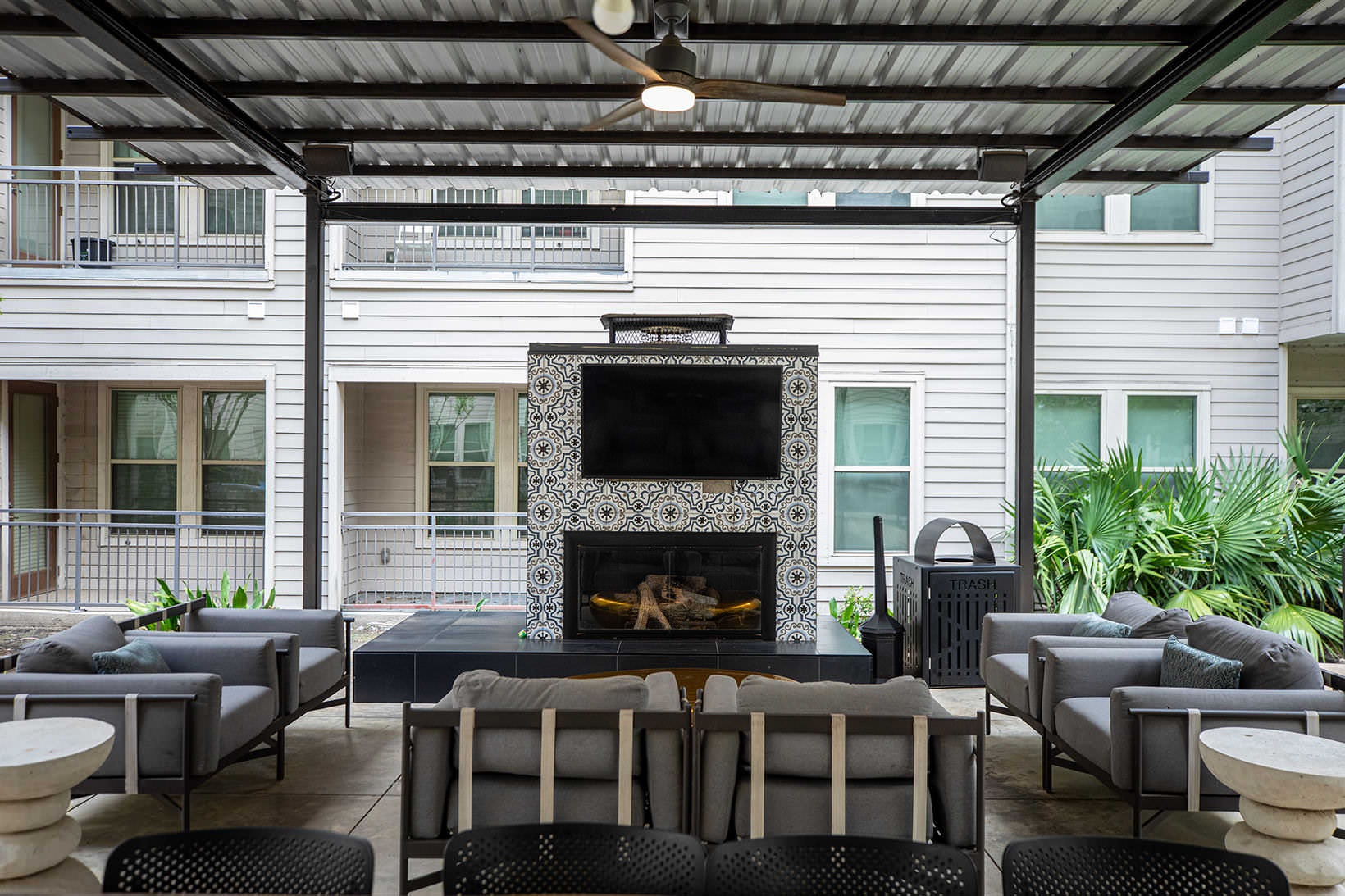 Outdoor Fireplace covered outdoor fireplace
