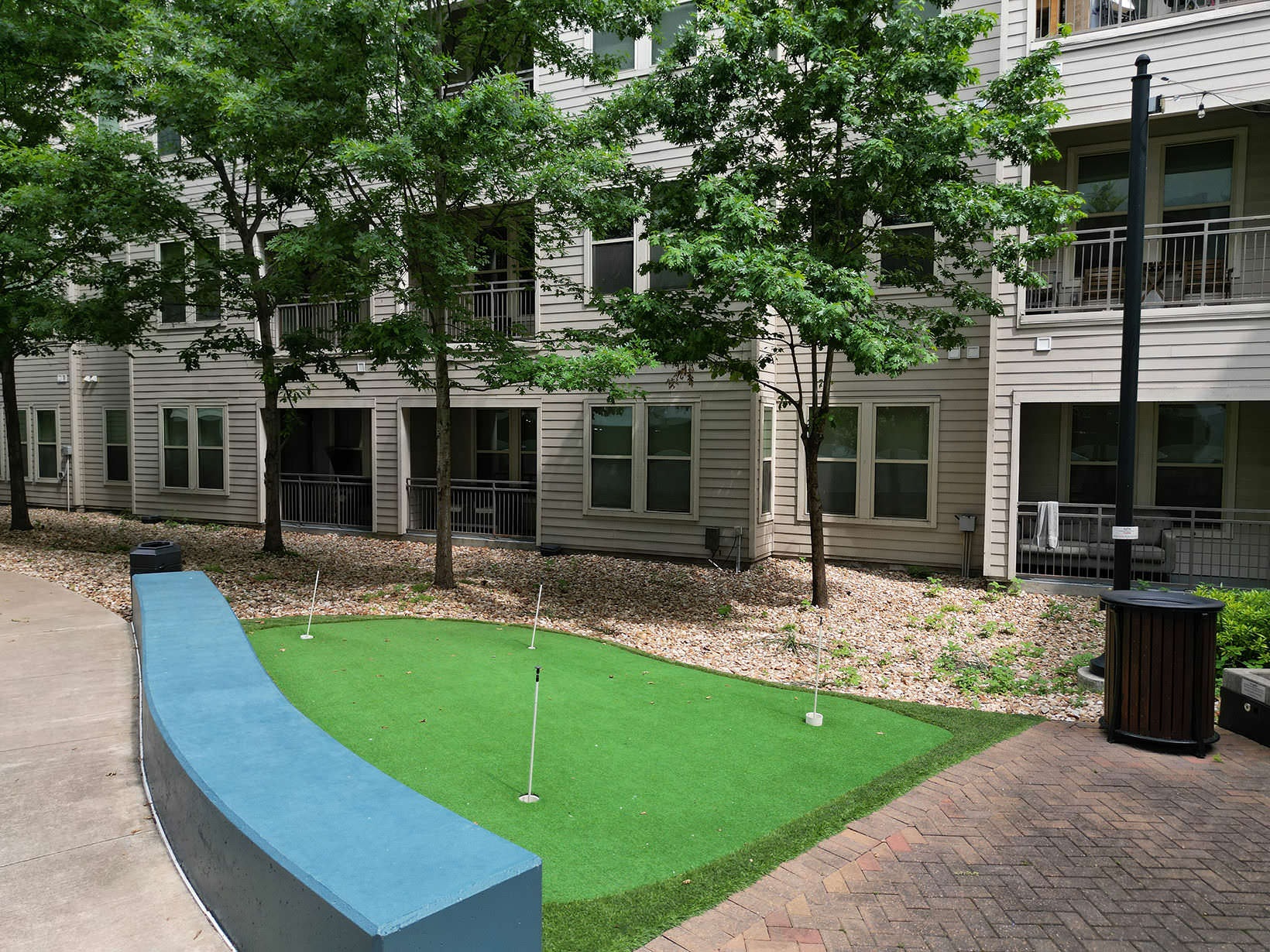 Putting Green outdoor putting green with low wall