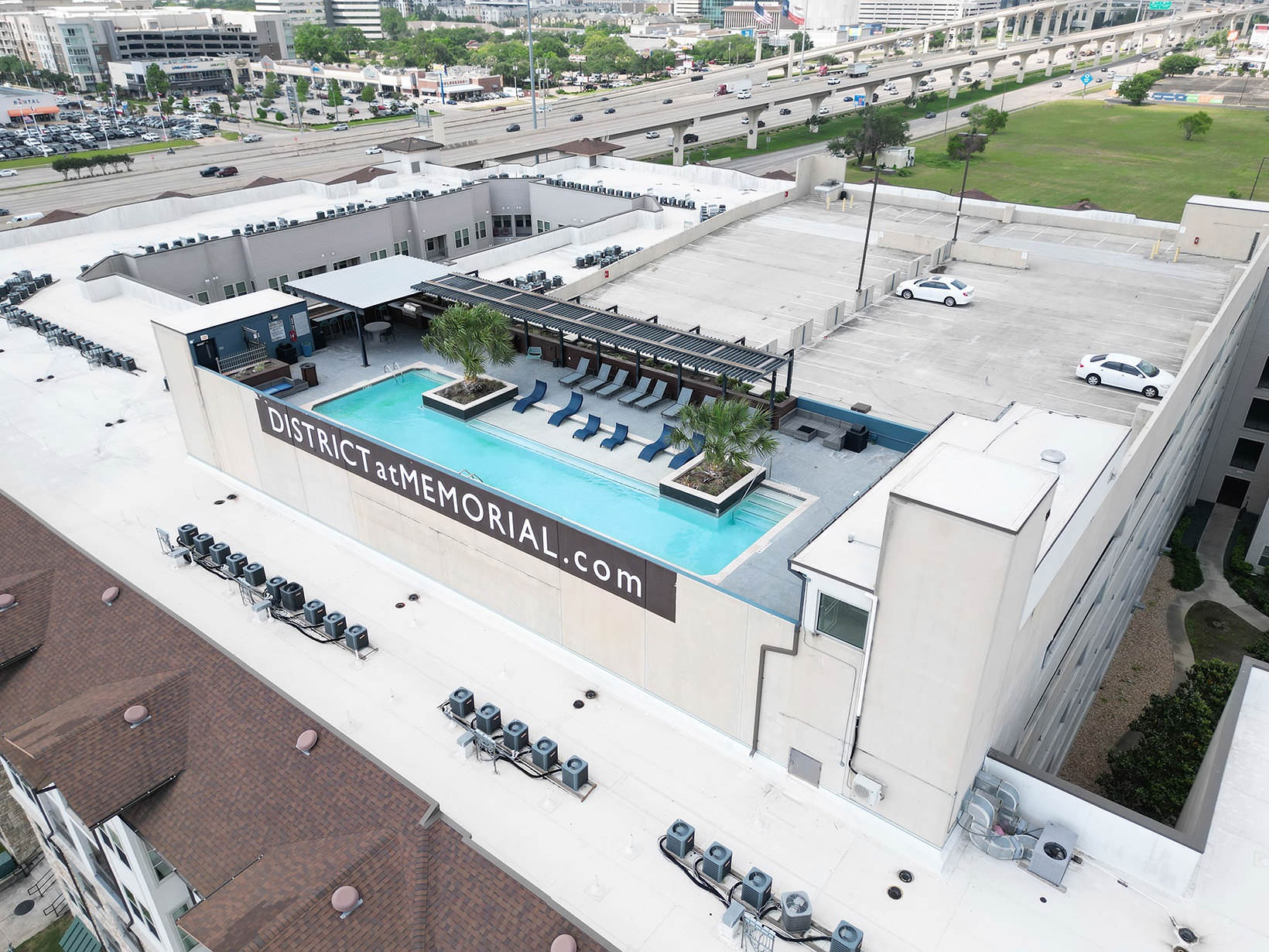 Rooftop Pool rooftop parking adjacent to pool